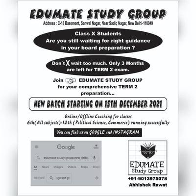Edumate Study Group-Coaching Classes For 10th Students