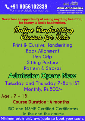 Anne Art Academy-Online Handwriting Classes for Kids