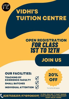 Vidhis Tuition Centre-CLASS IST TO 12TH