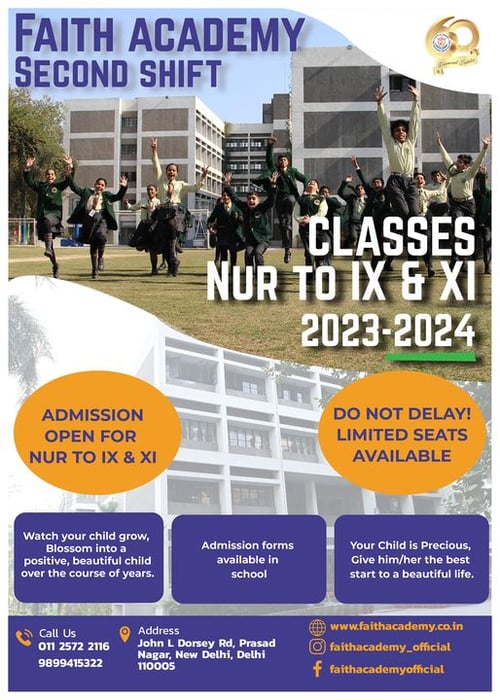 Faith Academy-SECOND SHIFT ADMISSION OPEN