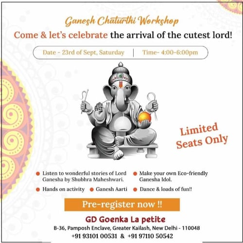 Gd Goenka La Petite-GANESH CHATURTHI Workshop