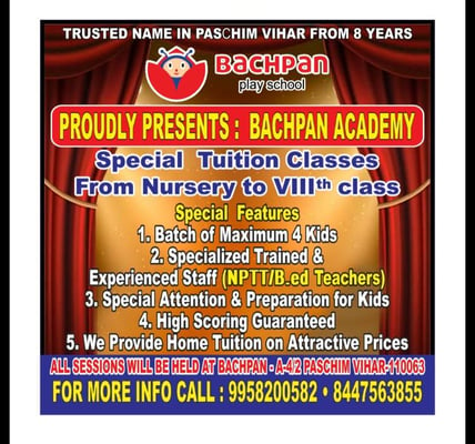 Bachpan A play school-BACHPAN ACADEMY Tuition Classes