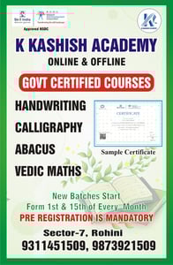 K KASHISH ACADEMY-GOVT CERTIFIED COURSES