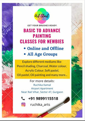 Art Start Drawing and Painting Classes for All-BASIC TO ADVANCE PAINTING CLASSES