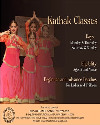 Bhaatkhande Sangit Vidyalaya-Kathak Classes