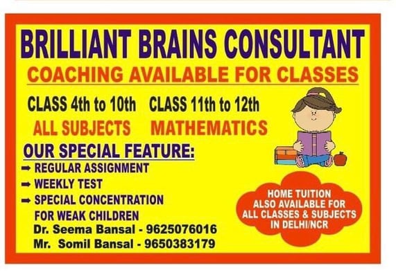 Brilliant Brains Consultant-Coaching & Home Tuitions