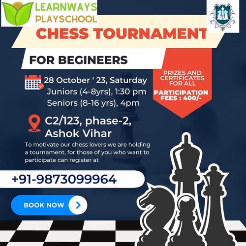 Learnways Playschool-CHESS TOURNAMENT OR BEGINEERS