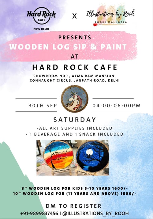 Roohi Malhotra-WOODEN LOG SIP & PAINT