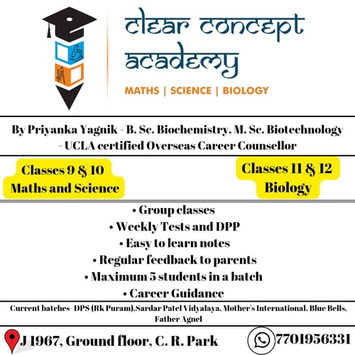Clear Concept Academy-MATHS | SCIENCE | BIOLOGY CLASSES
