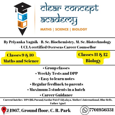 Clear Concept Academy-MATHS | SCIENCE | BIOLOGY CLASSES