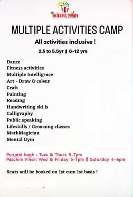 Skillful minds-MULTIPLE ACTIVITIES CAMP
