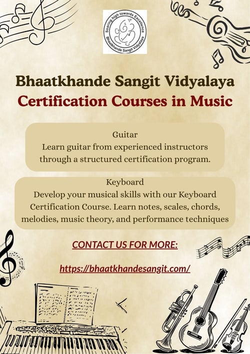 Bhaatkhande Sangit Vidyalaya-Certified Music Courses for Guitar and Keyboard