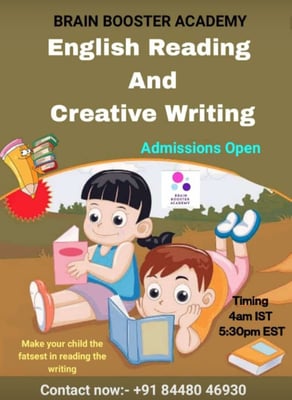 Brain Booster Academy-English Reading & Creative Writing Admissions Open
