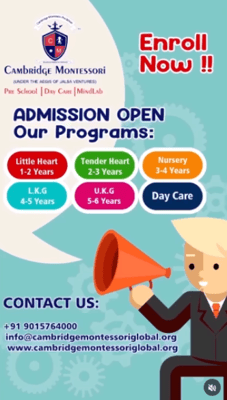 Cambridge Montessori Pre School  -  Admissions Open