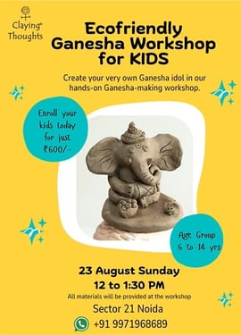 Claying Thoughts Pottery Studio  -  Eco Friendly Ganesha Workshop for kids