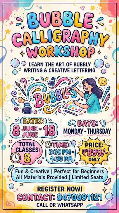 Creativity Within-Bubble Calligraphy Workshop