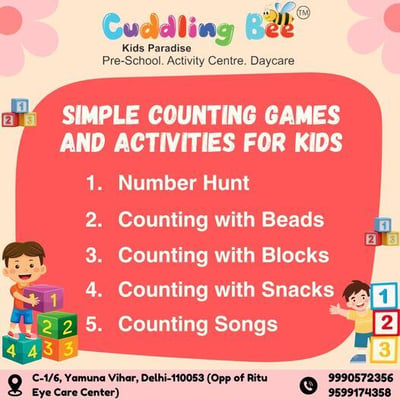 Cuddling Bee Preschool- Simple Counting games and activities for kids