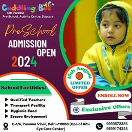 Cuddling Bee Preschool-Preschool Admission 2024 (15th.August Exclusive offers)