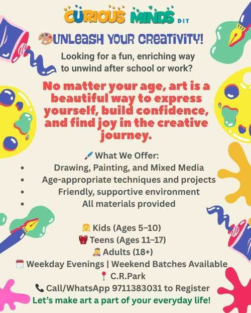 Curious Minds DIY-Art Classes for Kids