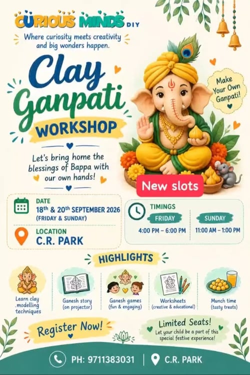 Curious Minds DIY-Clay Ganpati Making Workshop for Kids