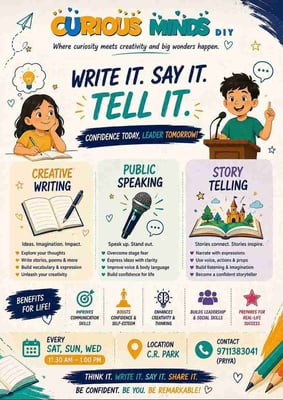 Curious Minds DIY-Write It Say It Tell It (Communication Skills Program)