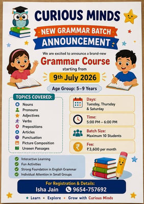 Curious Minds by Isha-Grammar Classes for Kids