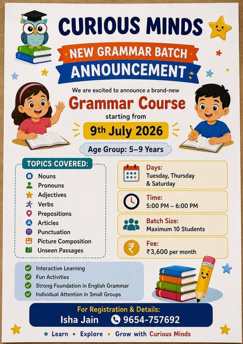Curious Minds by Isha-Grammar Classes for Kids