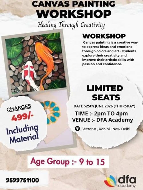 Delhi Fine Art Academy-Canvas Painting Workshop for Kids