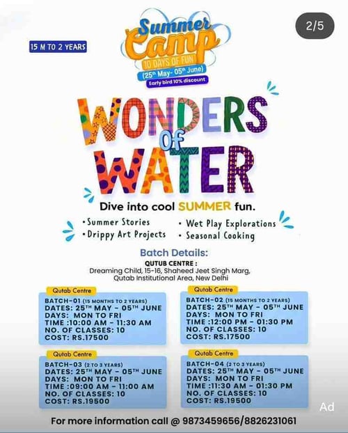 Dreaming Child Preschool-Wonders of Water Summer Camp