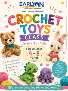 Earlyon Preschool and Daycare-Crochet Toys Class