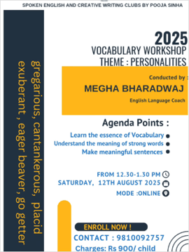 English with Pooja Sinha  -   2025 Vocabulary Workshop