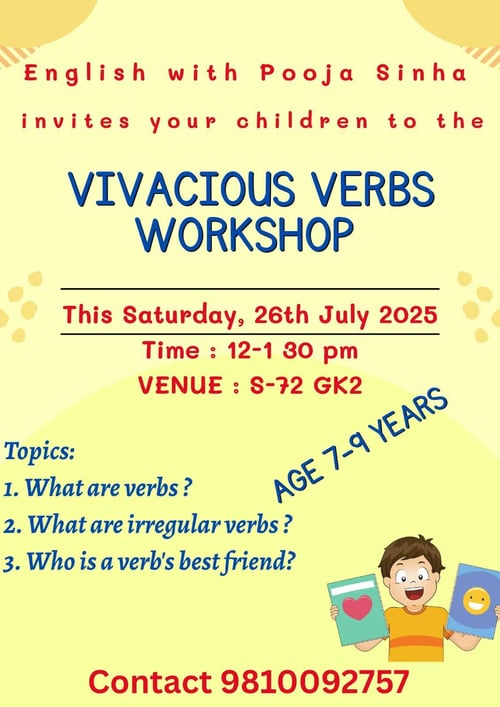 English with Pooja Sinha  -  Vivacious Verbs Workshop