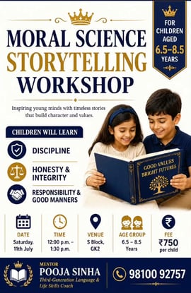 English with Pooja Sinha-Moral Science Storytelling Workshop for Kids