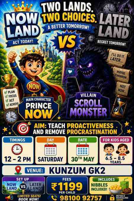 English with Pooja Sinha-Now Land vs Later Land Workshop for Kids