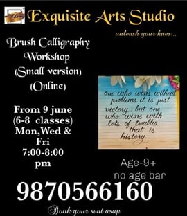 Exquisite Art n Craft classes  -  Brush Calligraphy Workshop