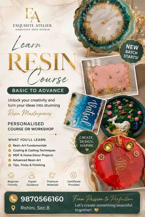 Exquisite Art n Craft classes-Resin Art Course