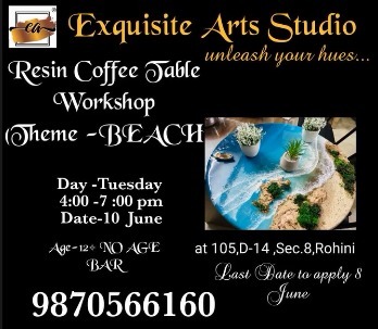 Exquisite Arts Studio  -  Resin Coffee Table Beach-Workshop