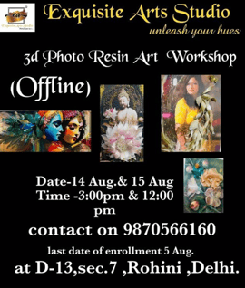 Exquisite Art n Craft classes-3d photo Resin Art workshop