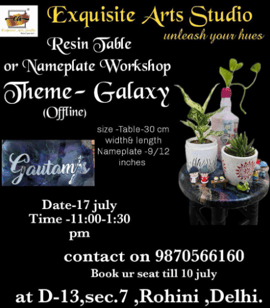 Exquisite Art n Craft classes-Resin table or Nameplate workshop