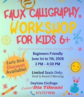 Flourish handwriting & calligraphy arts-Faux Calligraphy Fun Workshop for Kids