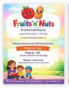 Fruits n’ Nuts Preschool and Daycare-Admissions Open