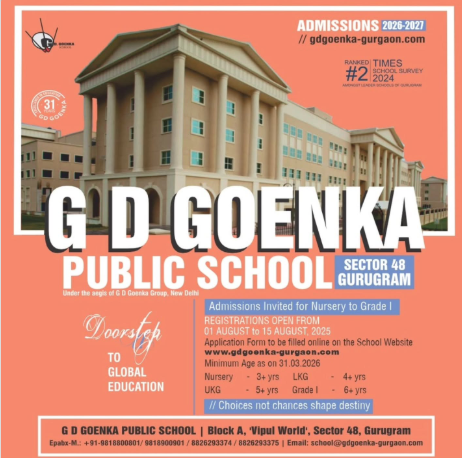 GD Goenka Public School  -  Admissions Open for Nursery to Grade 1