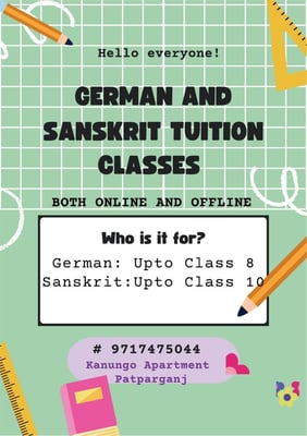 GERMAN AND SANSKRIT TUITIONS-German & Sanskrit Tuition Classes