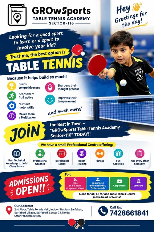 GROwSports Table Tennis Academy-Table Tennis Classes