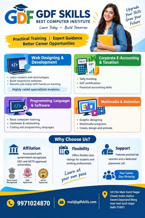 Gdf skills best computer institute-Computer and Skill Development Courses