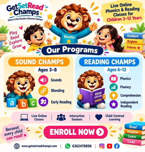 GetSetReadChamps-Online Phonics and Reading Classes for Kids