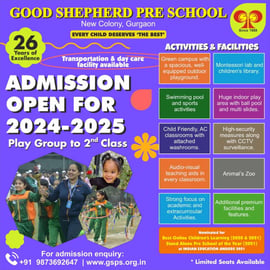 Good Shepherd Pre School-Admission Open