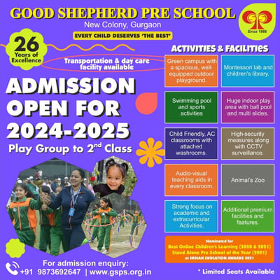 Good Shepherd Pre School-Admission Open