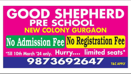  Good Shepherd Pre School-No Admission Fee Offer