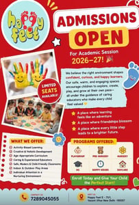 Happy Feet Play Schoo-Admissions Open for 2026-27